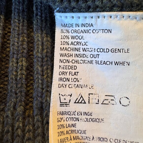 Prana Archer Sweater Dress Medium Green Pockets Snap Cowl Collar Cozy Organic - Picture 8 of 8